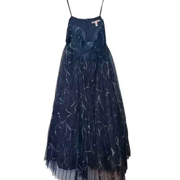Hutch Blue Strapless A Line Corset Tulle Floral Corene Midi Dress Gown Sz 12 Hutch Blue Strapless A Line Corset Tulle Floral Corene Midi Dress Gown Sz 12